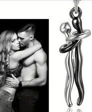 Exquisite Couple Hugging Pendant Necklace Chain Lovers Charm Jewelry Gift NEW