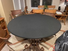 Black felt table cover for 48" round w/ elastic edge — made in USA Free Ship