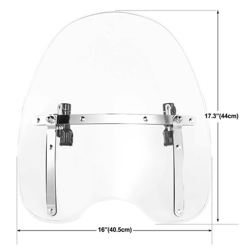 Clear 22mm Clamps Windscreen Windshield Fit For Harley Sportster XL883 1200 Dyna - Picture 5 of 8