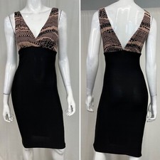 Tart Small Black Tan Stretchy Modal Sheath Bodycon Pencil Dress Anthropologie