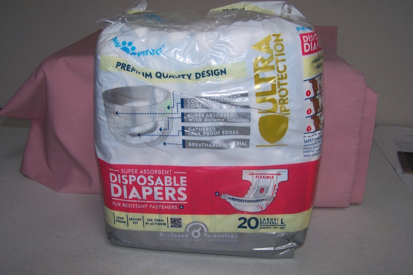 Paw Inspired 13211 Ultra Protection Disposable Dog Diapers Bulk - 20 Count