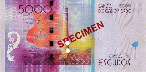 CAPE VERDE 5000 "SPECIMEN" Escudos from 2014, P75s, UNC - Picture 3 of 3