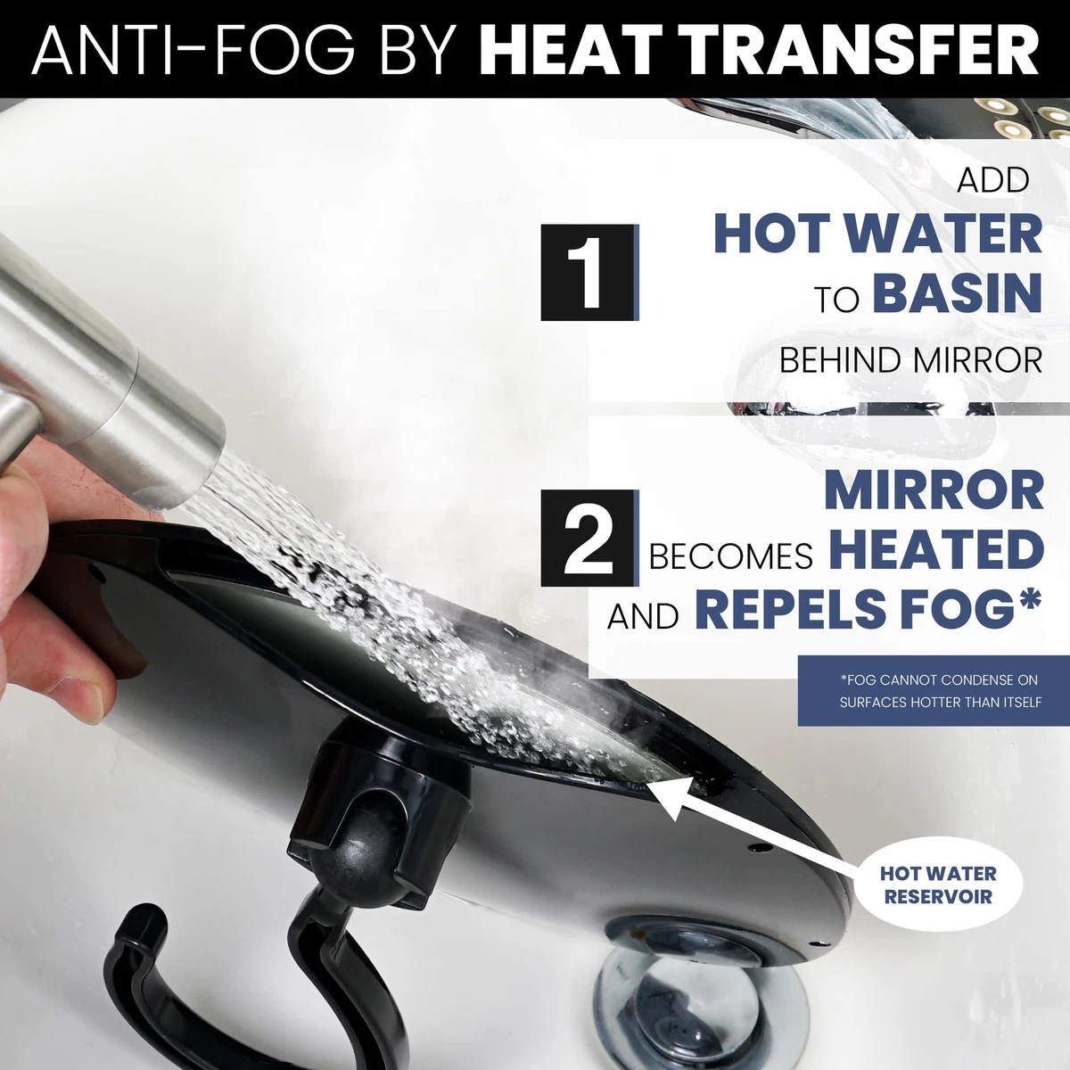 MIRRORVANA Fogless Shower Mirror for Shaving with Razor Holder, Hook for Hang...