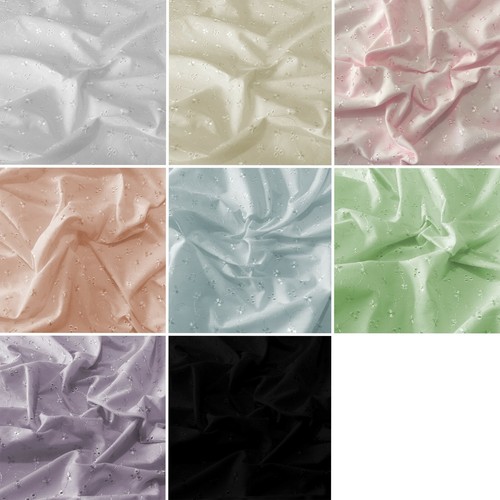 Stickerei Anglaise 3 Loch Polybaumwolle bestickter Stoff | 60 Zoll breit | pro Meter - Bild 1 von 33