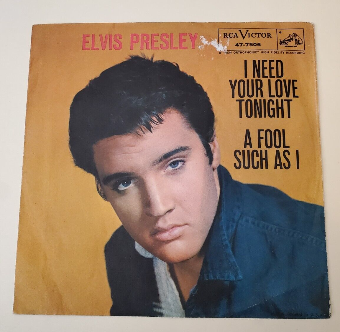 Elvis Presley I NEED YOUR LOVE TONIGHT (ROCK 45/PS) #7506