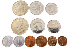 Iceland 6 Coins Set 1, 5, 10 Aurar & 1, 5, 10 Kronur UNC World Coins