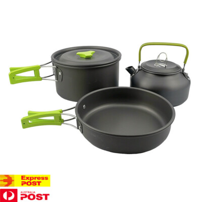 Camp Cookware- Pots/Pans/Kettle,Cooking Set for 2-3 People Hiking Picnic Fishing