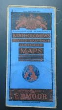 Barts CLOTH Map as Ordnance Survey Exmoor 1944 Exeter Barnstaple Minehead Bude