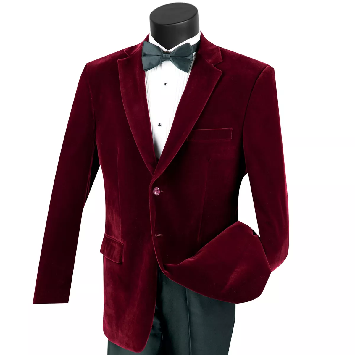 Burgundy velvet top sport coat