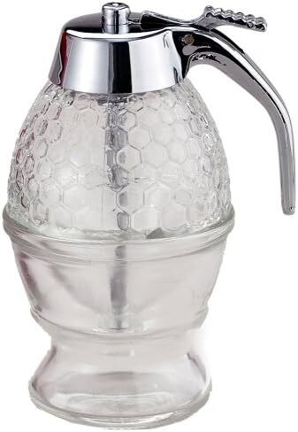 Mrs. Andersons No Mess Clear Glass Honey and Syrup Dispenser and Stand