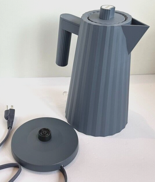 Alessi Plisse MDL06B Grey Electric Kettle Tea Coffee NEW Italian Modern  Design