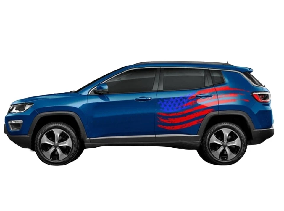 American Flag Stripe Graphics Car Sticker For Jeep Compass Side Door Decal Vinyl - Image 2 of 4