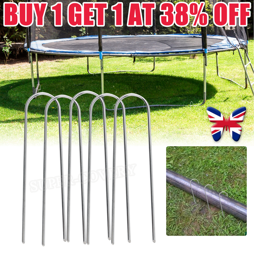 Heavy Duty Trampoline UShaped Metal Wind Stake Goal Pegs Tent Ground Anchor UK eBay