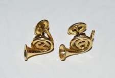 Vintage Musical Band Trumpet Gold tone Cufflinks