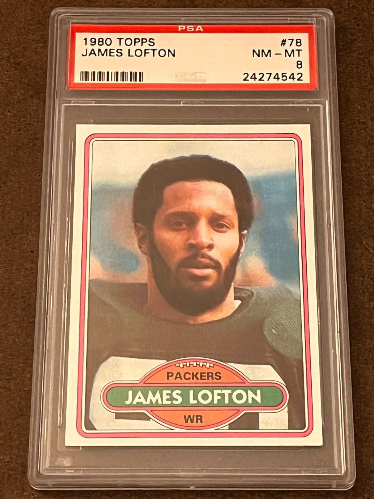 1980 Topps - #78 James Lofton Packers Near Mint-Mint NM-MT PSA 8 (Set Break)