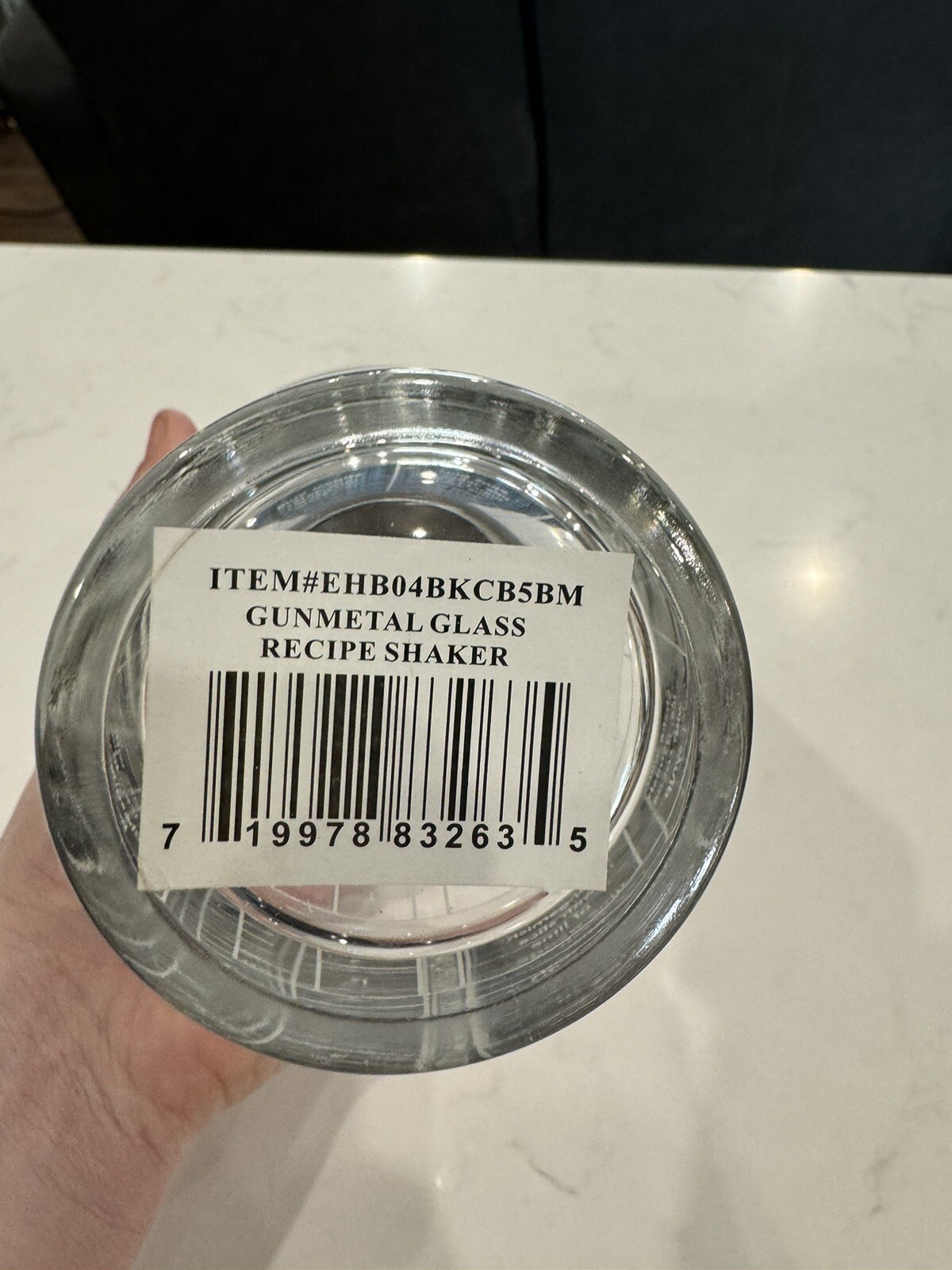 Cambridge  Glass 16 oz Recipe Shaker Black Nickel Stainless