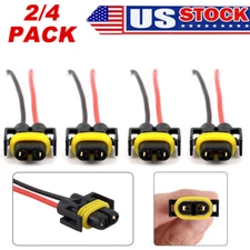 H11 Two Harness Wire Pigtail Female Head Light Low Beam Bulbs Connector Repair