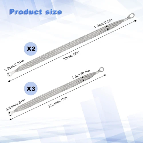 Automotive Car Truck Firewall Body Frame Copper Engine Ground Strap Cable Kit - Picture 4 of 31