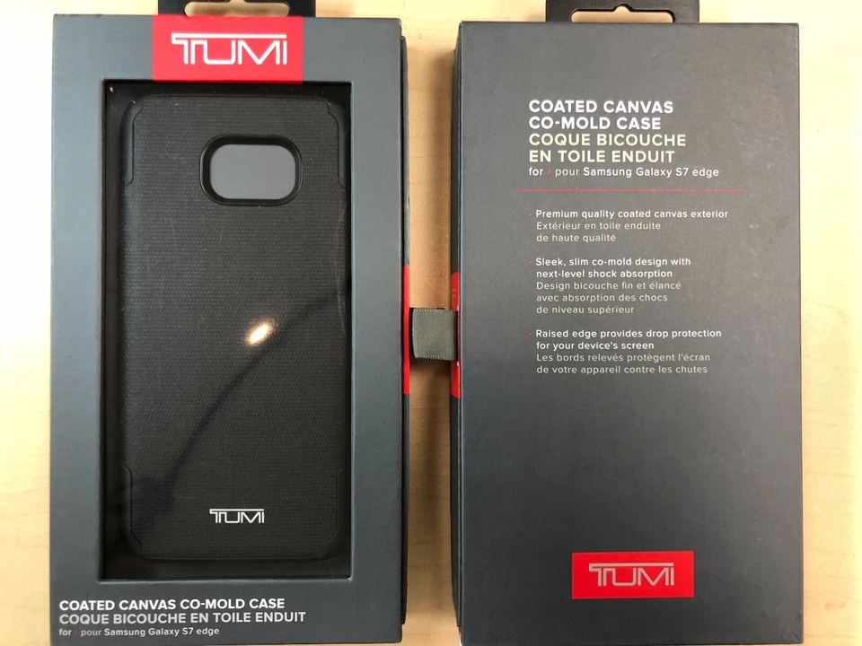 NUEVA FUNDA OEM TUMI de lona recubierta co-moldeada para Samsung Galaxy S7 Edge - negra Foto 3 de 4