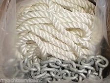ANCHOR RODE WINDLASS LINE LEWMAR 239-69000332 CHAIN 1/4X10FT G4 ROPE 1/2X150FT