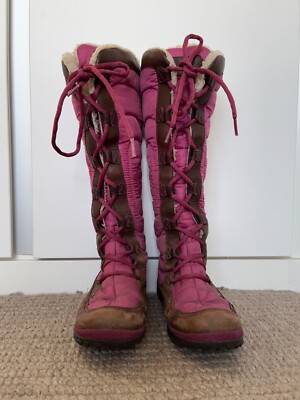 Timberland Ladies Knee High Pink Padded Lined Boots UK