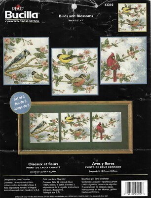 Bucilla  Plaid~Birds  and Blossoms~Cross Stitch Kit # 43210