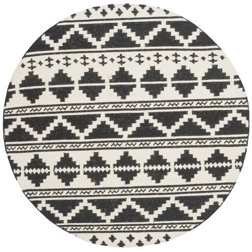SAFAVIEH Dhurries DHU110A Handwoven Black / Ivory Rug - Picture 4 of 17