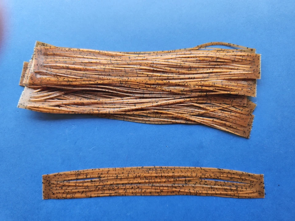 DW LURES 10 silicone Skirt Tabs Pumpkin/Black Flake T64 Fish Lure Spinnerbait Jig Bass