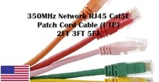 350MHz Network RJ45 Cat5E Snagless Patch Cord Cable UTP 2FT 3FT 5FT