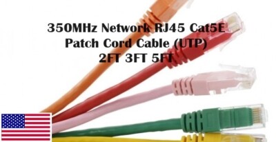 350MHz Network RJ45 Cat5E Snagless Patch Cord Cable (UTP) 2FT 3FT 5FT