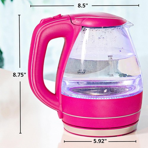Electric Kettle, 1.5L Borosilicate Glass Countertop Water Heater and Boiler for - Picture 2 of 9