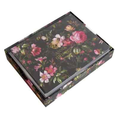 Anna Griffin Black Noire Floral Folded Note Cards & Envelope Set