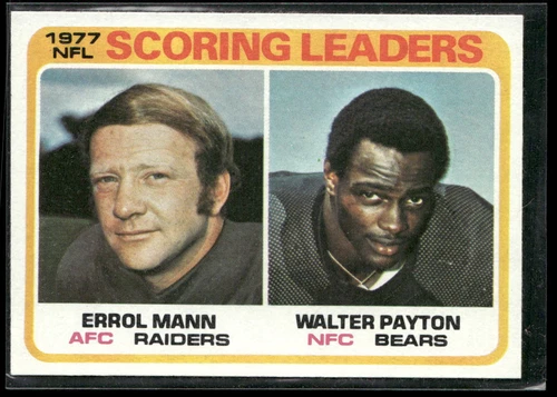 1977 Scoring Leaders (Errol Mann / Walter Payton) 1978 Topps #334