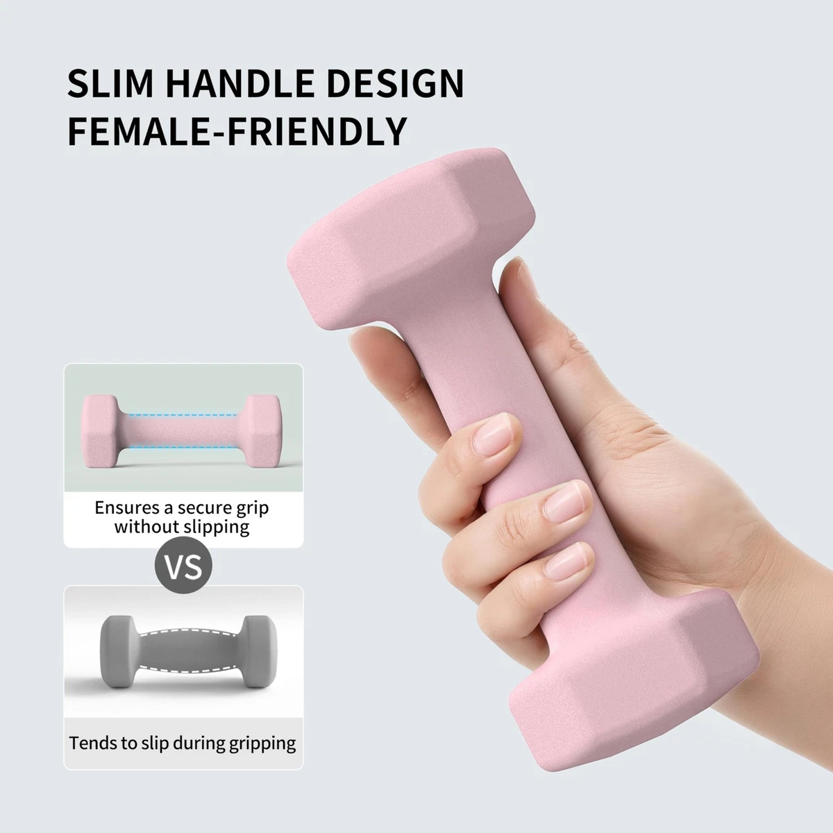 PROIRON Dumbbells Hexagonal Dumbbells Pair Anti Slip Neoprene Dumbbell Soft