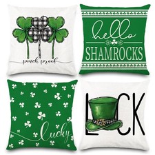 Vellibring St Patricks Day Pillow Covers 18x18 18" x Pack of 4 , Green