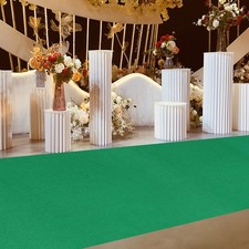 3X33FT Green Aisle Runner Non-slip Runway Rug Wedding Ceremony Proposal Decor