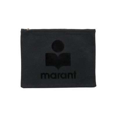 Isabel Marant Nettia Logo Clutch Bag Black PO0173 00M006M 01BK 43816546