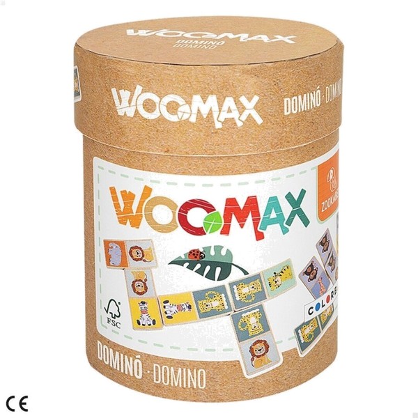 Woomax Kinder-Domino Aus Holz Mit 28 Teilen Und Dose ZOOKABEE-11X11X13,5CM-image