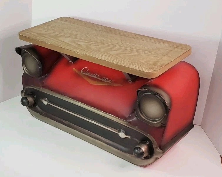 Shelf Wall Grille Red Car Retro Wood/Metal Floating Shelf