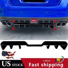 Gloss Black Rear Bumper Diffuser Lip For Subaru Wrx Sti Va 2015-2021 Gloss Black Rear Bumper Diffuser Lip For Subaru Wrx Sti Va 2015-2021