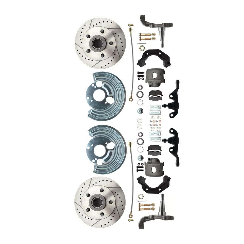 Se adapta a 62-72 Mopar A; conversión de disco delantero; ranurado; con perno 5x4 DBK6272A-40-LX Foto 2 de 4