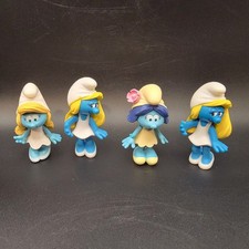 Vintage Lot Of 4 Smurfette Figures Smurfs