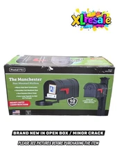 Postal PRO Manchester Black Steel and Aluminum Post Mount Mailbox (CHECK PICS)