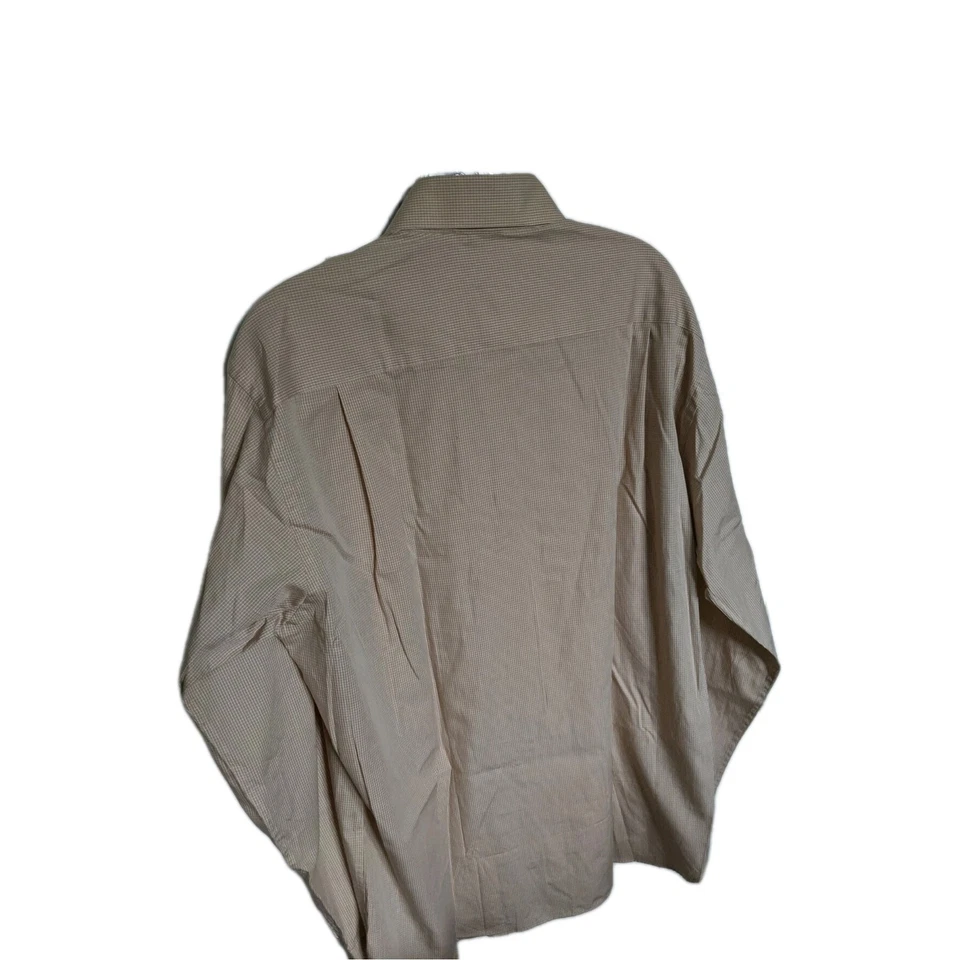 TOTALMENTE NUEVO Giorgio Armani Collezioni Para hombres Beige Camisa de Vestir a Cuadros 39 Grande Foto 2 de 4