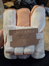 Chick Pea 6 Piece Bath Set Three Hooded Towels Three Washcloths New Gift