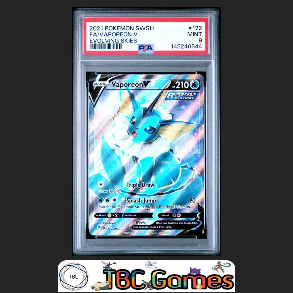 Vaporeon V Evolving Skies 172/203 PSA 9
