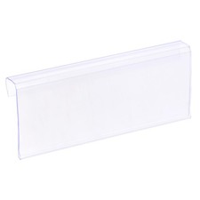 Label Holder L Shape 100x40mm Clear Plastic for Wire Shelf, Pack of 30
