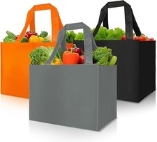 Heavy Duty Reusable Grocery Bags 3 Pack Foldable Canvas Shopping Tote Bag