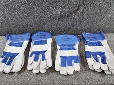 Four Pair of New Boss Work Gloves Blue and Grey Free Shipping Very Reasonable
