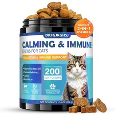 Cat Calming Treats, 200 Calm Soft Chews to Soothe Stressed Cats Anxiety Relie...